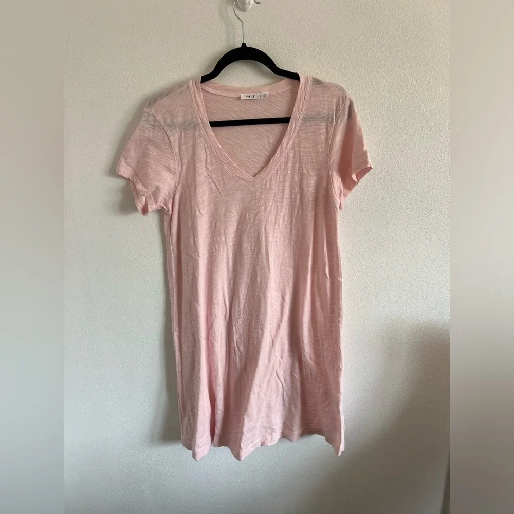 WILT T Shirt Dress in Pale Pink, XS - Picture 3 of 6